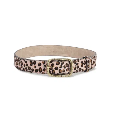 Juan-jo Women's Pink / Purple Animal Print Belt- Pink Leopard Cowhide Belt In Pink/purple