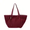 Juan-jo Women's Red Suede Tote Bag - Leather Trim And Tassel -burgundy In Red