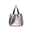 Juan-jo Women's Slouchy Tote Bag - Silver Soft Leather- Large Size In Silver