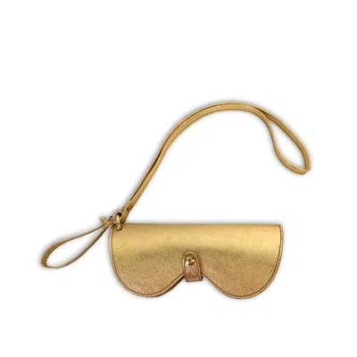 Juan-jo Women's Sunglasses Case Leather Metallic - Gold