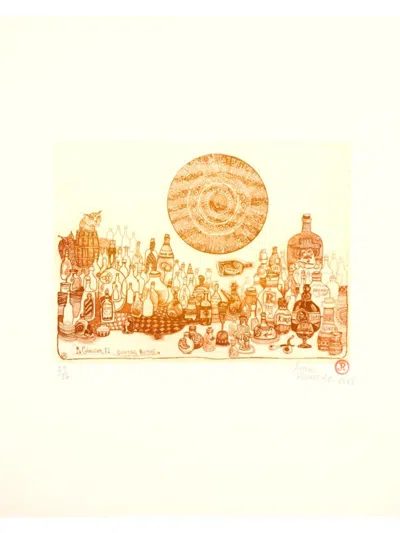 Juan Romero Fernández ''la Colección Ii'' Engraving On Paper, 7'' X 9'' In Neutral
