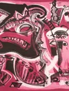 Juan Sebastian ''con-fusión Magenta'' Engraving On Paper, 20'' X 28'' In Magenta