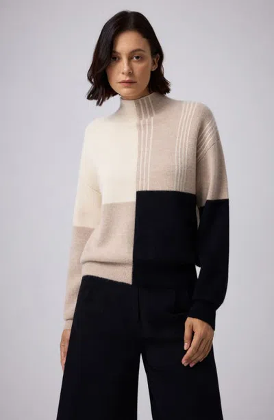 Juana Alpaca Crewneck Sweater In Cream/black