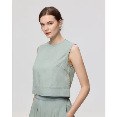 Juana Amaia Shell Top In Chambray Blue