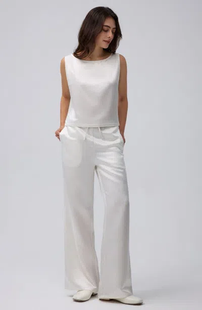 Juana Aven Wide Leg Pants In White Pearl