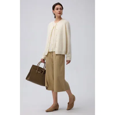 Juana Brushed Wool-blend Cardigan In Ivory