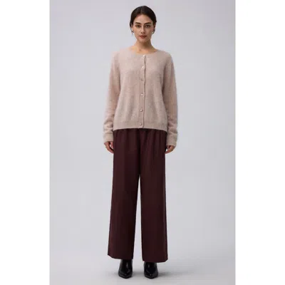 Juana Brushed Wool-blend Cardigan In Oatmeal Melange