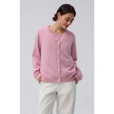 Juana Brushed Wool-blend Cardigan In Vintage Pink