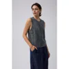 Juana Brushed Wool-blend Vest In Forest Multi