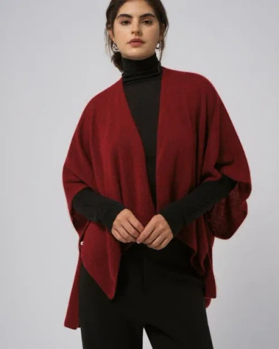 Juana Cashmere Cape In Red