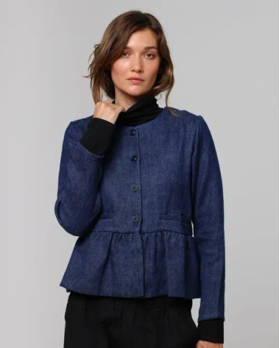 Juana Denim Atelier Peplum Jacket In Blue