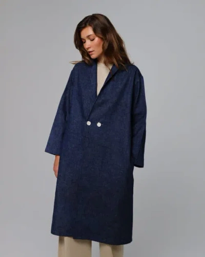 Juana Denim Atelier Trench Coat In Blue