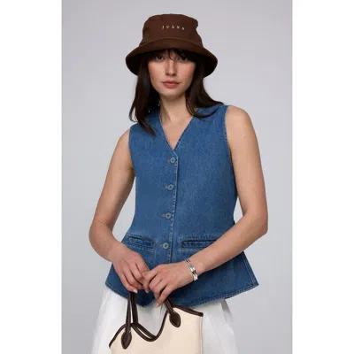 Juana Denim Atelier Vest In Light Blue Denim