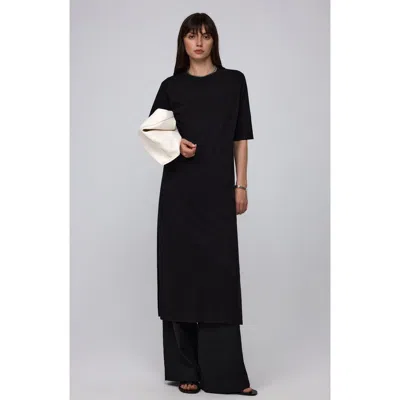 Juana Elara Short Sleeve Maxi Dress In Black