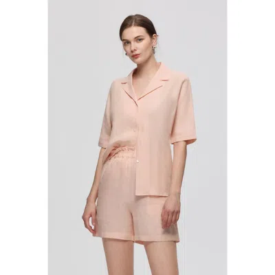 Juana Hemp Camp Shirt In Light Peach