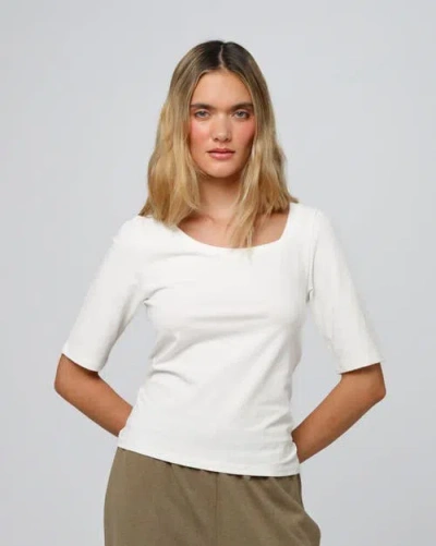 Juana Hemp Essentials Asymmetrical Neckline Tee In White