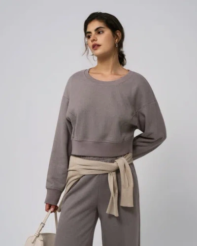 Juana Hemp Essentials Fleece Cropped Sweater In Gray