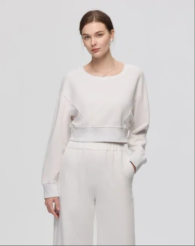 Juana Hemp Essentials Fleece Cropped Sweater In White