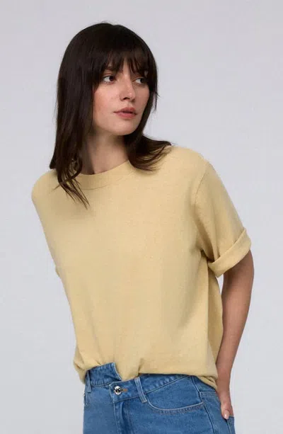 Juana Hemp Essentials Sweater Knit Tee In Light Amber