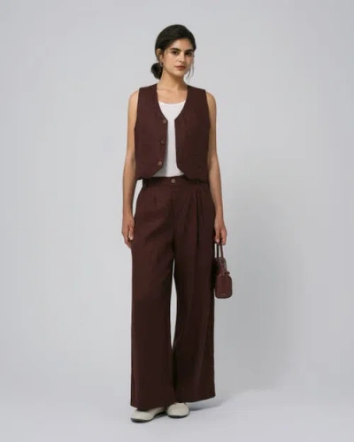 Juana Hemp High Rise Pants In Brown
