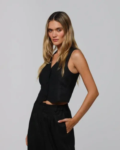Juana Hemp Tailored Vest In Black