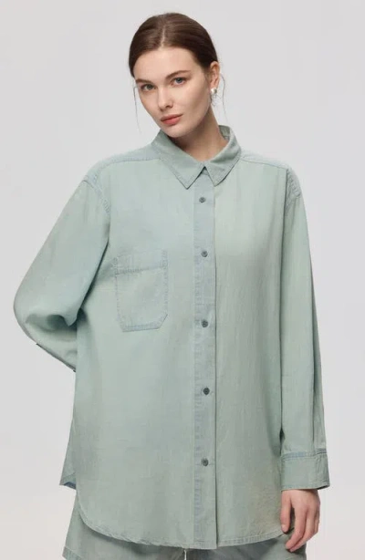 Juana Lyricist Oversized Shirt In Chambray Blue
