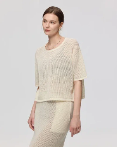 Juana Marina Crochet Tee In Creamy White