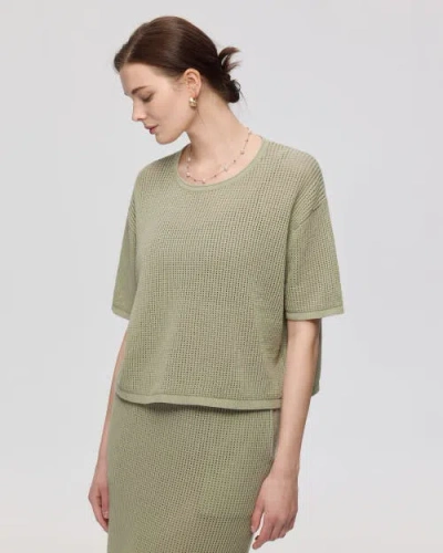 Juana Marina Crochet Tee In Light Sage