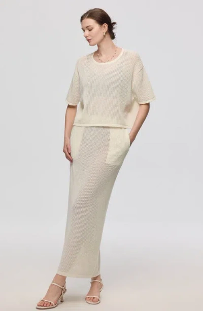 Juana Marina Open Knit Skirt In White