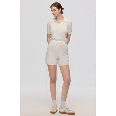 Juana Noa Open Knit Shorts In White