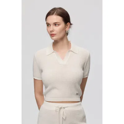 Juana Noa Open Knit Top In White