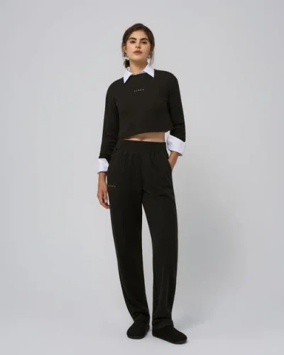 Juana Off Hours Mid Rise Joggers In Black
