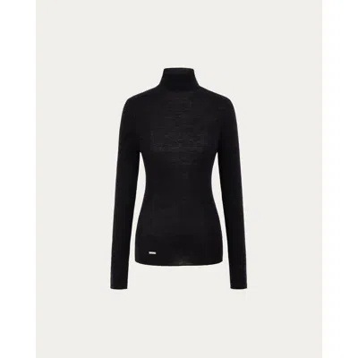 Juana Ossa Knitted Hemp Turtleneck In Black