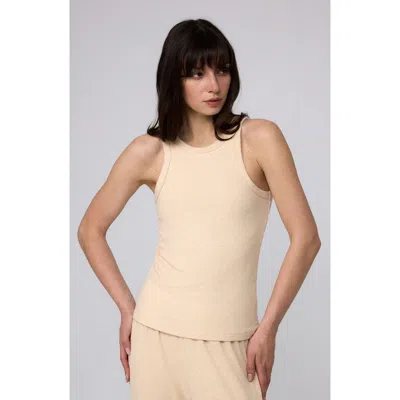 Juana Selene Ribbed Tank In Neutral