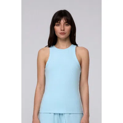 Juana Selene Ribbed Tank In Sky Blue