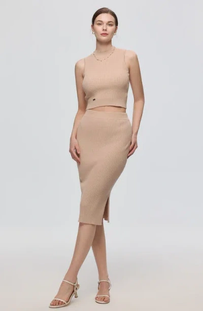 Juana Sera Rib Knit Skirt In Tan