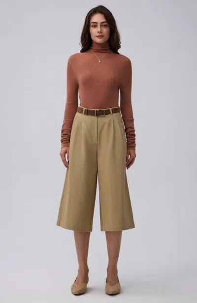 Juana Wide Leg Culotte Shorts In Sand