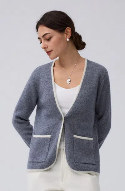 Juana Wool Cashmere Sweater Blazer In Heather Gray