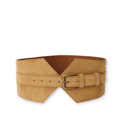 Juan-jo Women's Brown Suede Corset Belt With Buckle