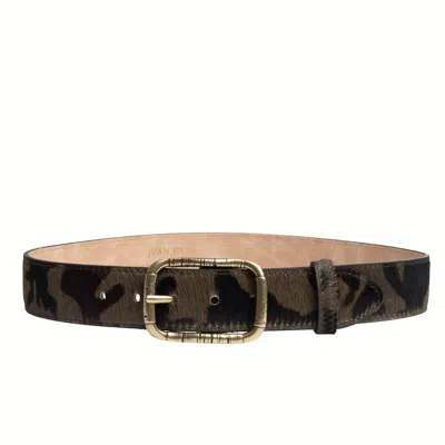 Juan-jo Women's Green Camouflage Cowhide Belt - Hair-on Leather