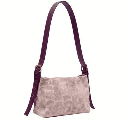Juan-jo Women's Neutrals Croc Suede Crossbody Bag- Stone In Multi