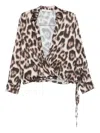 Jucca Animal-print Wrap Blouse In Animal Print