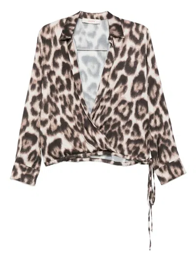 Jucca Animal-print Wrap Blouse In Animal Print