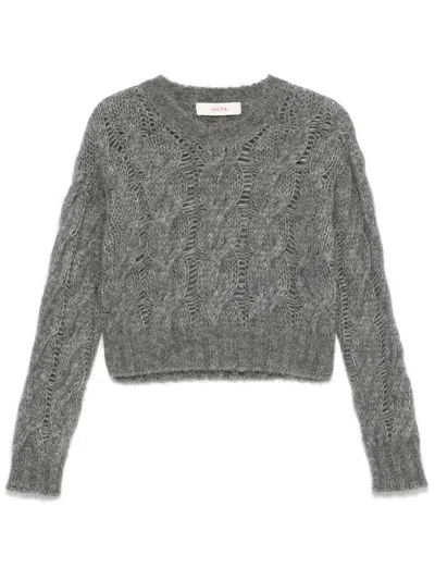 Jucca Approved Cable-knit Sweater In Grey