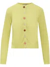 Jucca Classic Knit Cardigan In Green