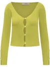 Jucca Fine-ribbed Cardigan In Green