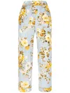 Jucca Floral-print Trousers In Blue
