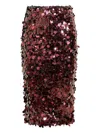 Jucca Sequin-embellished Midi Skirt In Red