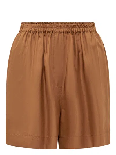 Jucca Silk Shorts In Brown