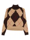 Jucca Argyle-pattern Cutout Sweater In Neutral